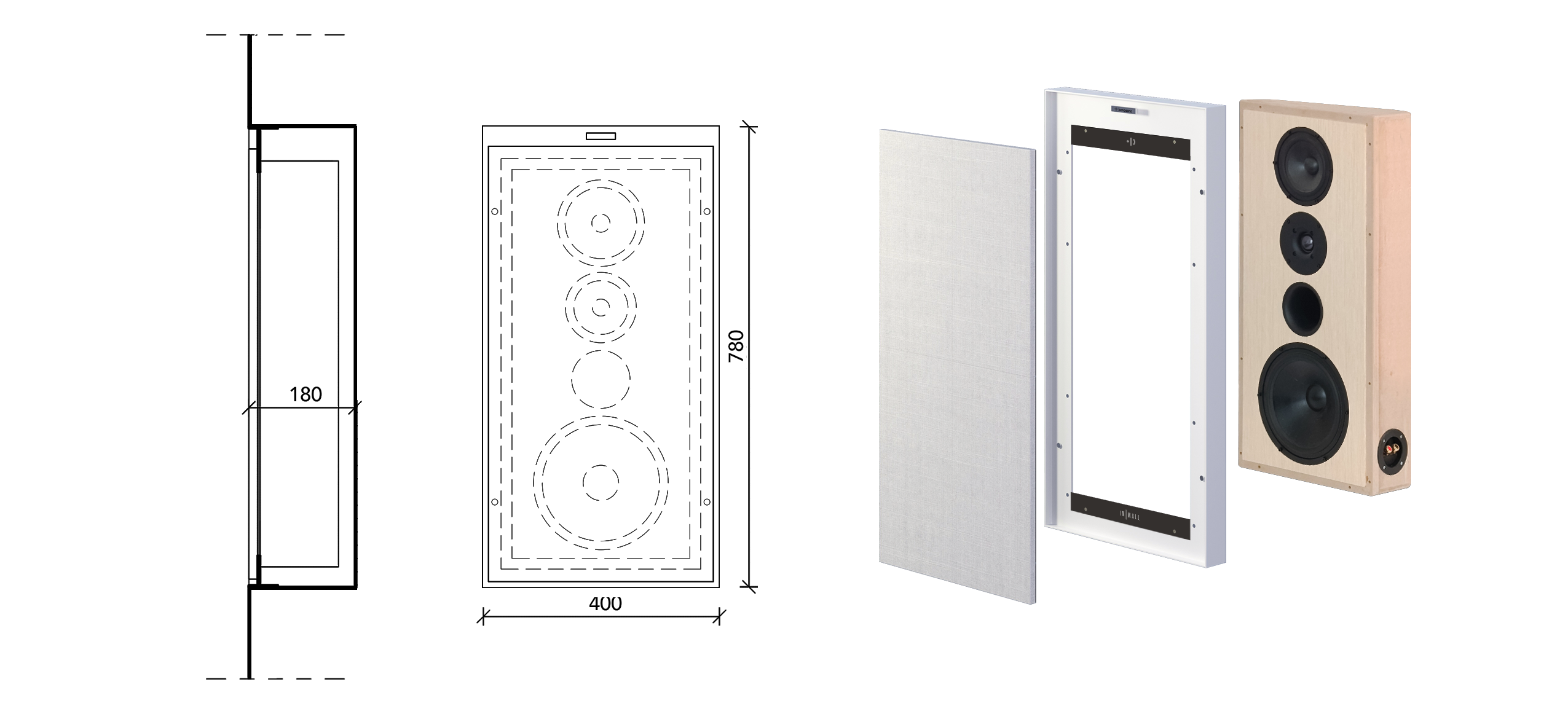 Schemat techniczny Bonosono In-Wall