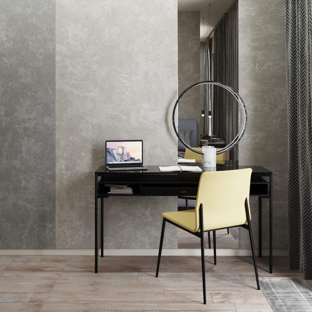 Duże ujęcie sypialni w apartamencie na Powiślu