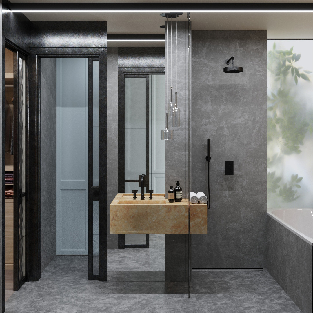 Drugie ujęcie łazienki i materiałów