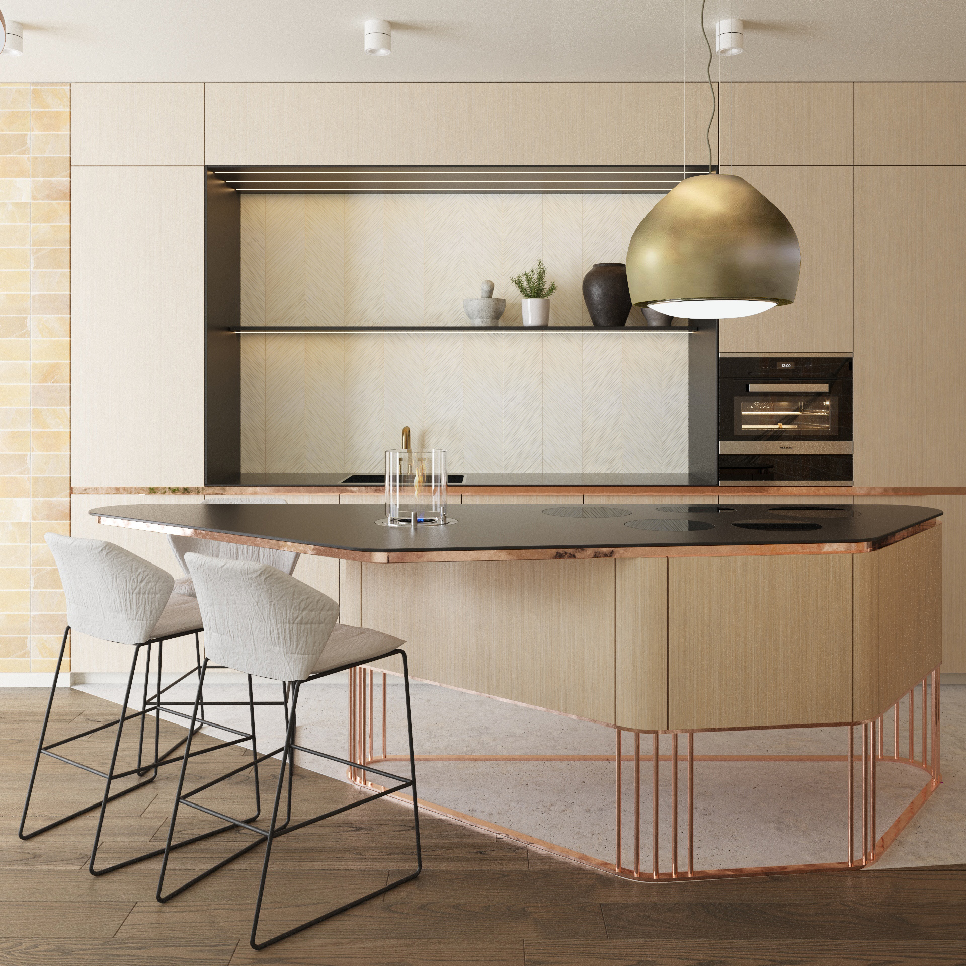 Kuchnia apartamentu na Powiślu