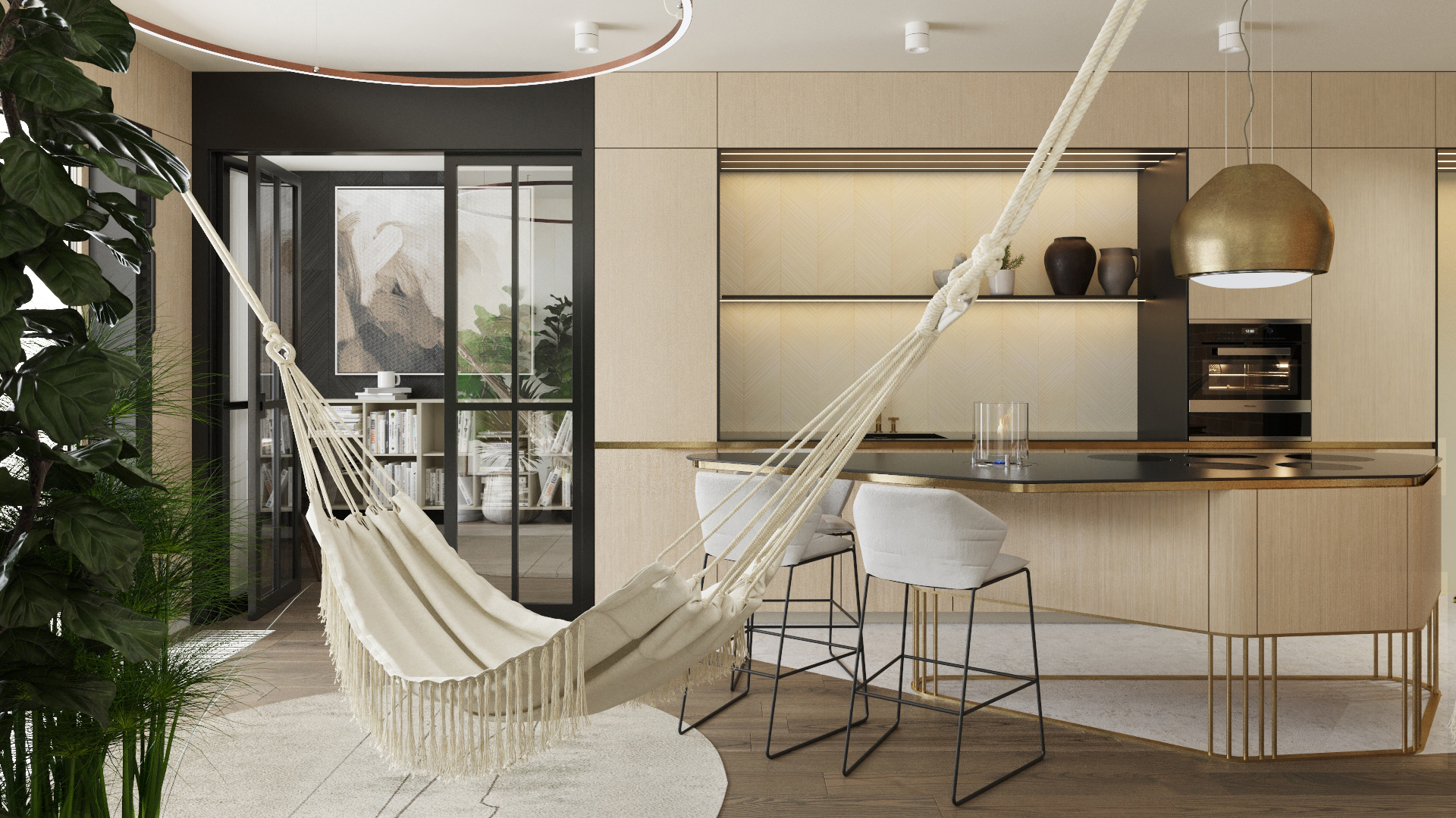 Część dzienna apartamentu na Powiślu