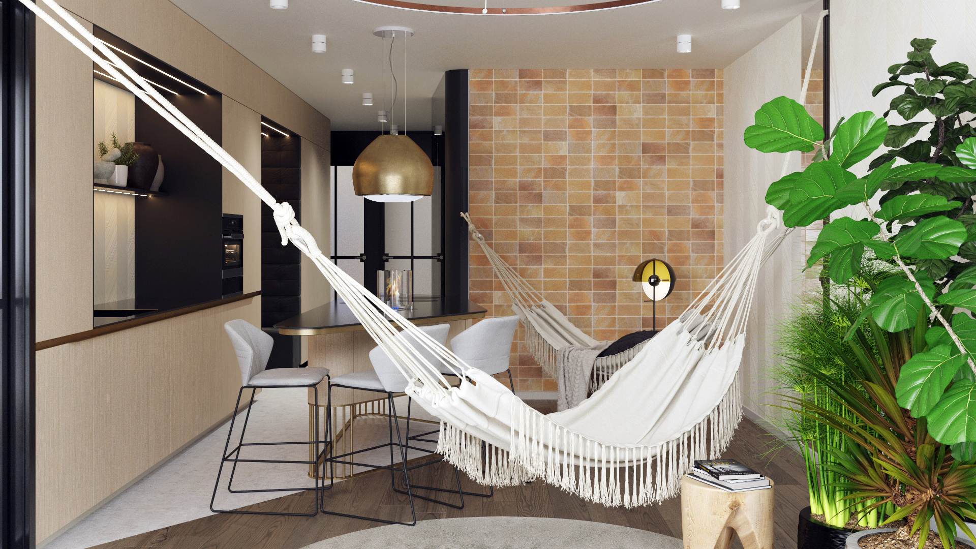 Część dzienna apartamentu na Powiślu