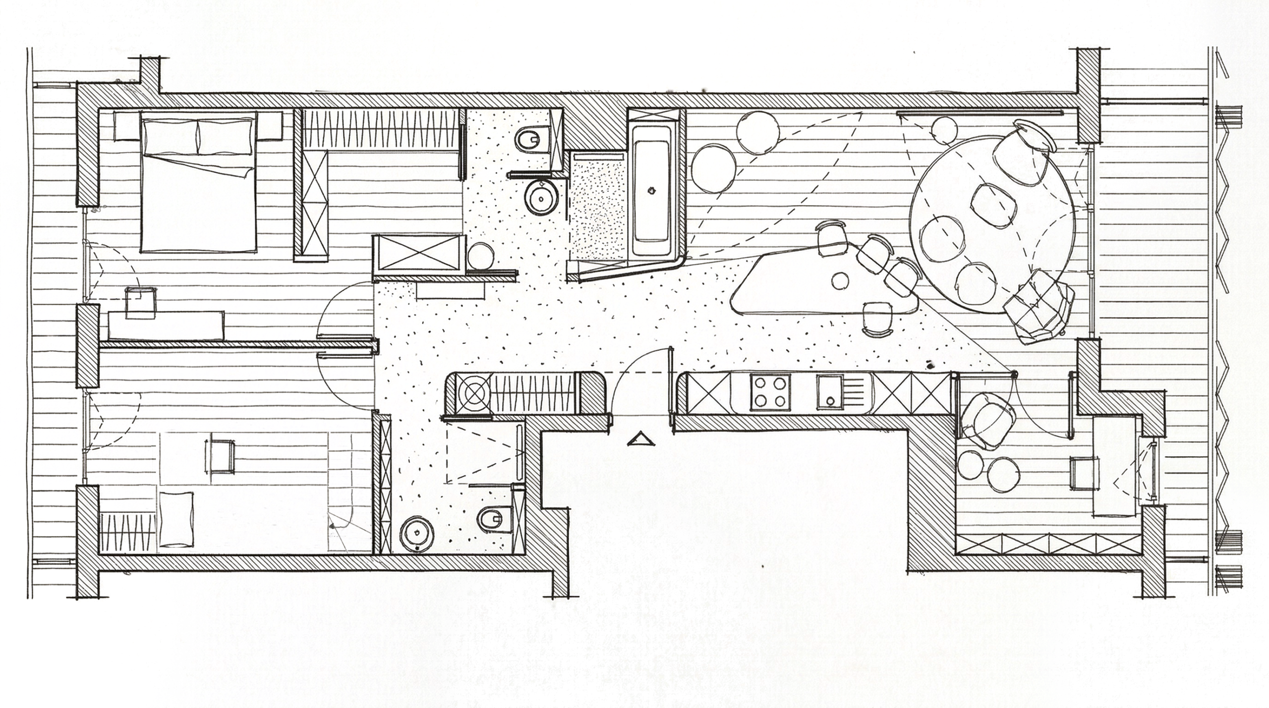 Rzut apartamentu na Powiślu