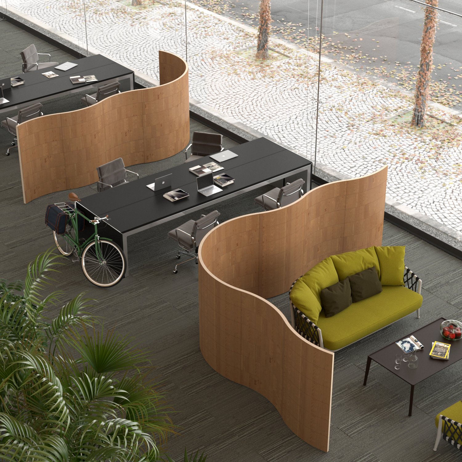 Modułowe panele rozdzielające we wnętrzu