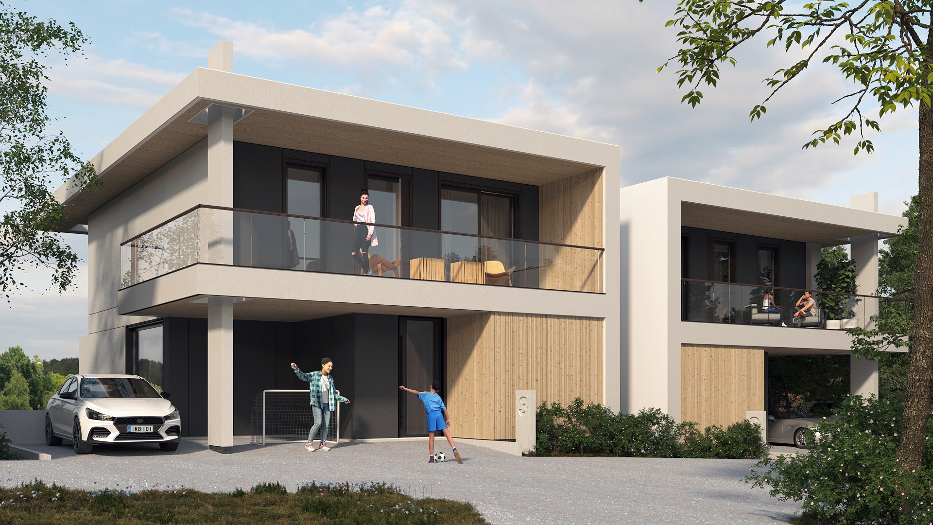 Domy 9 i 10 Karhusaari — wizualizacja 2