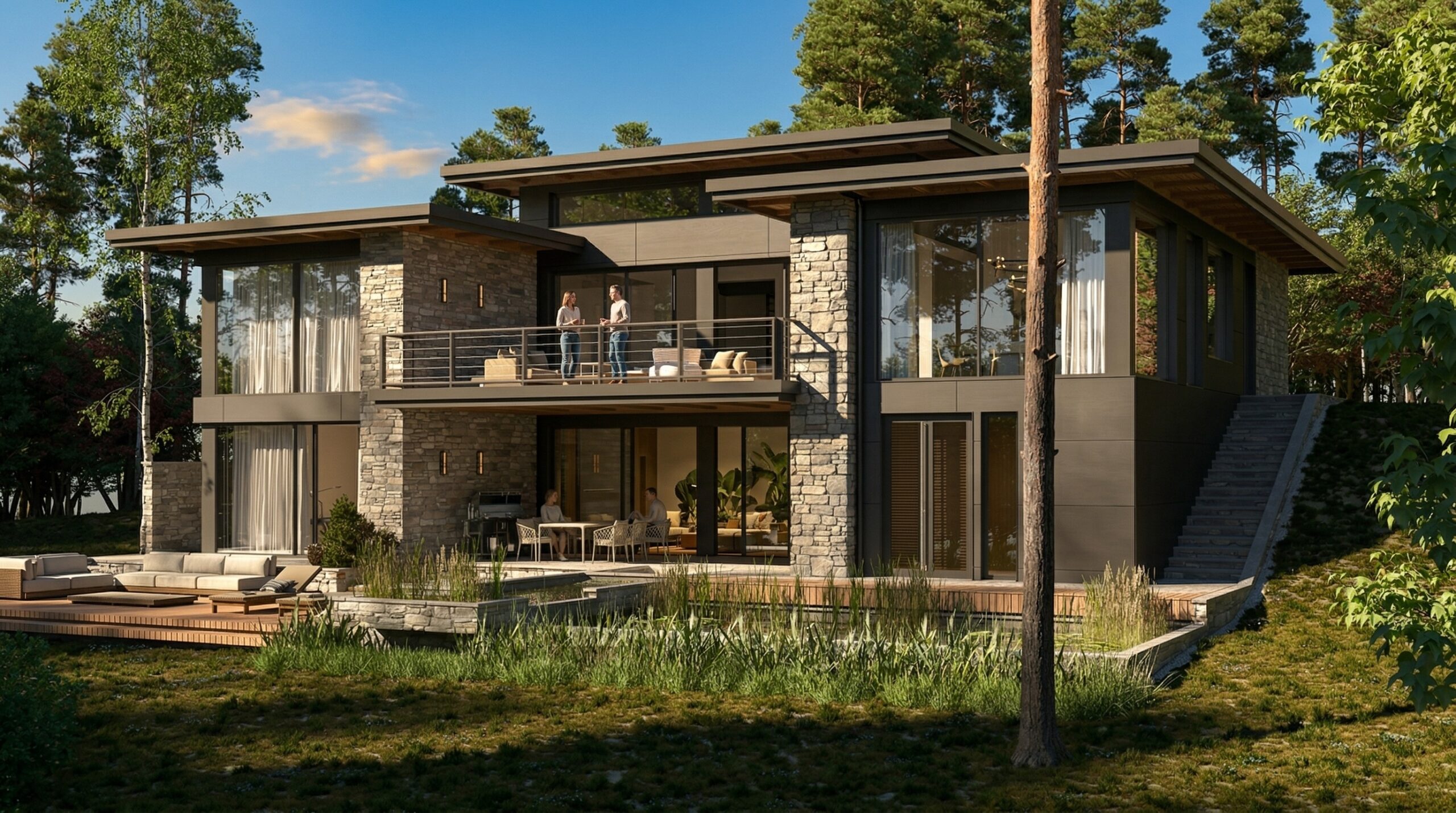 TARAS DOMU W LESIE Z JACUZZI I RELACJĄ Z DZIKIM BASEMEM