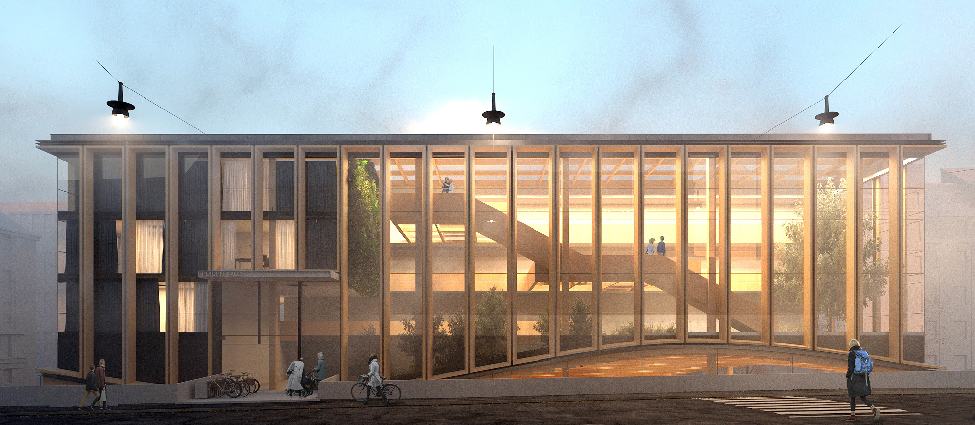 Dom Rzemiosła w Helsinkach - szeroka wizualizacja budynku