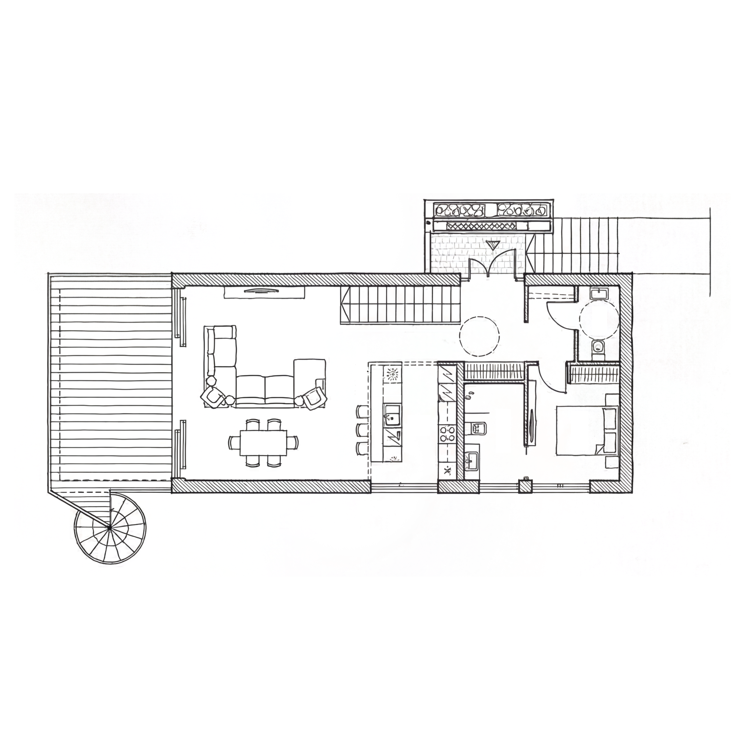 Domy 2 i 3 Karhusaari — rzut piętra