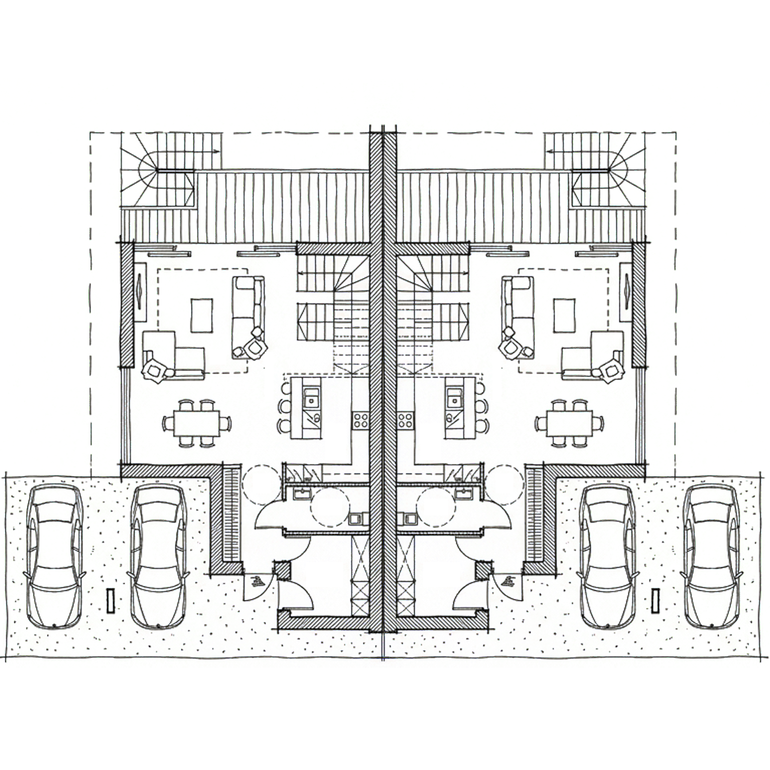 Domy 9 i 10 Karhusaari — rzut parteru
