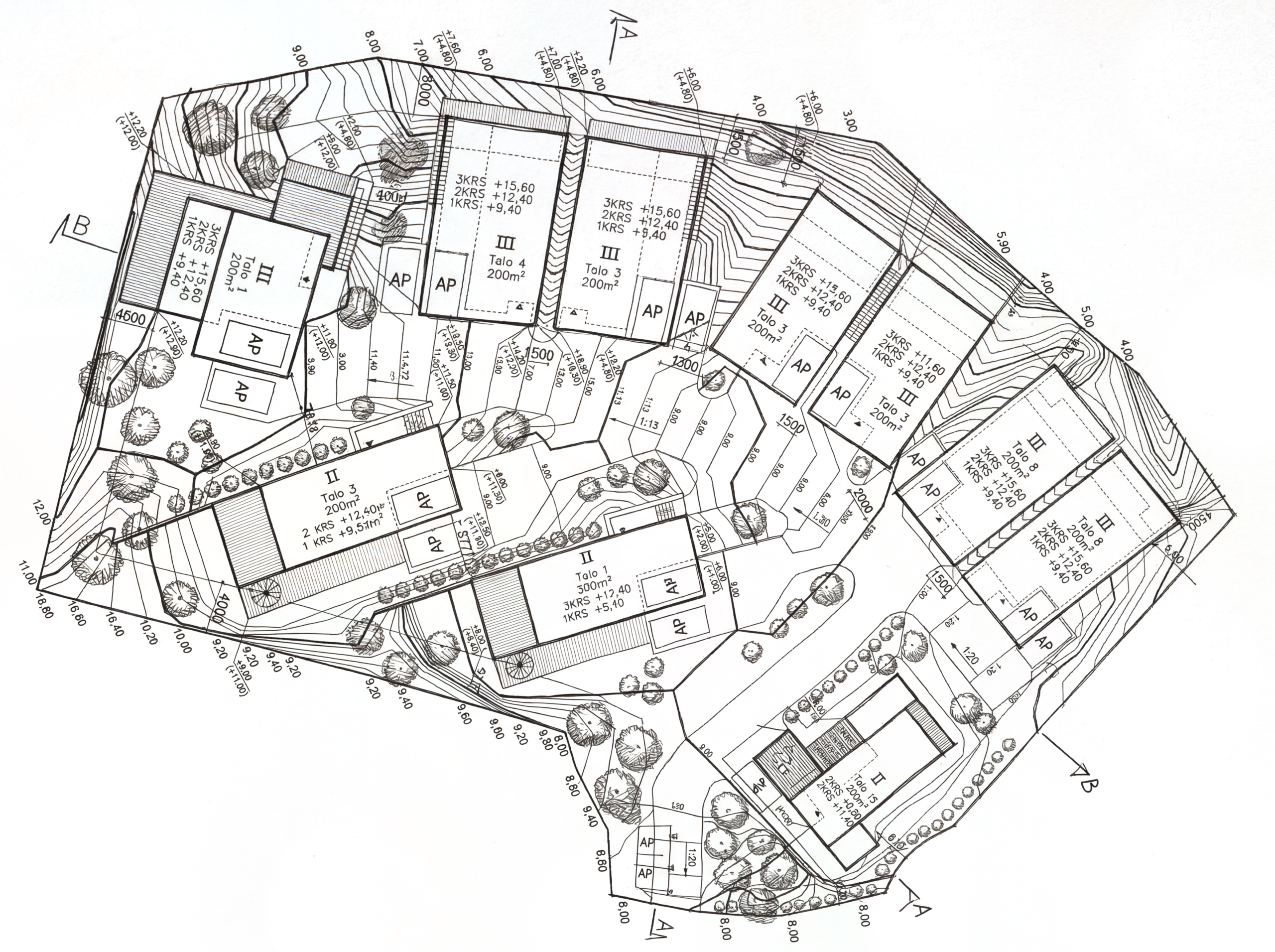Plan zagospodarowania Karhusaari Houses