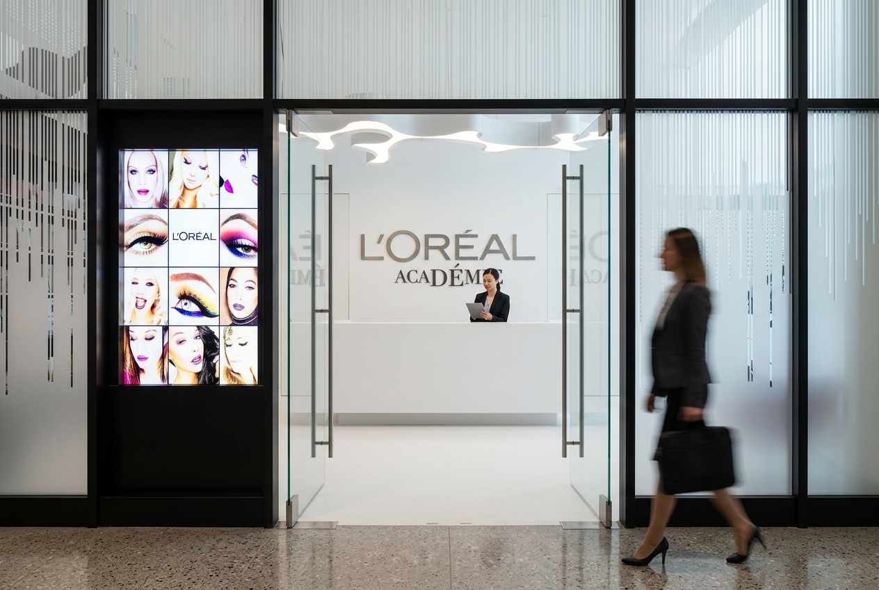 L'Oréal training center in Żoliborz - white interior with exposed structure