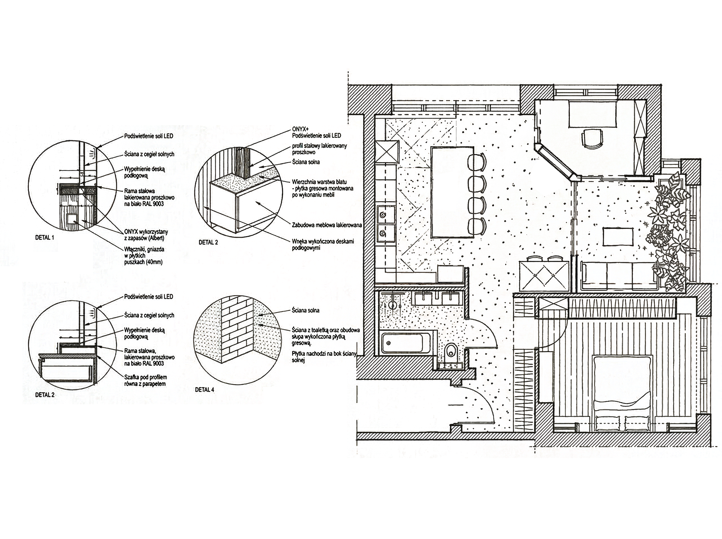 HEMOA — rzut i detal mieszkania na Ochocie